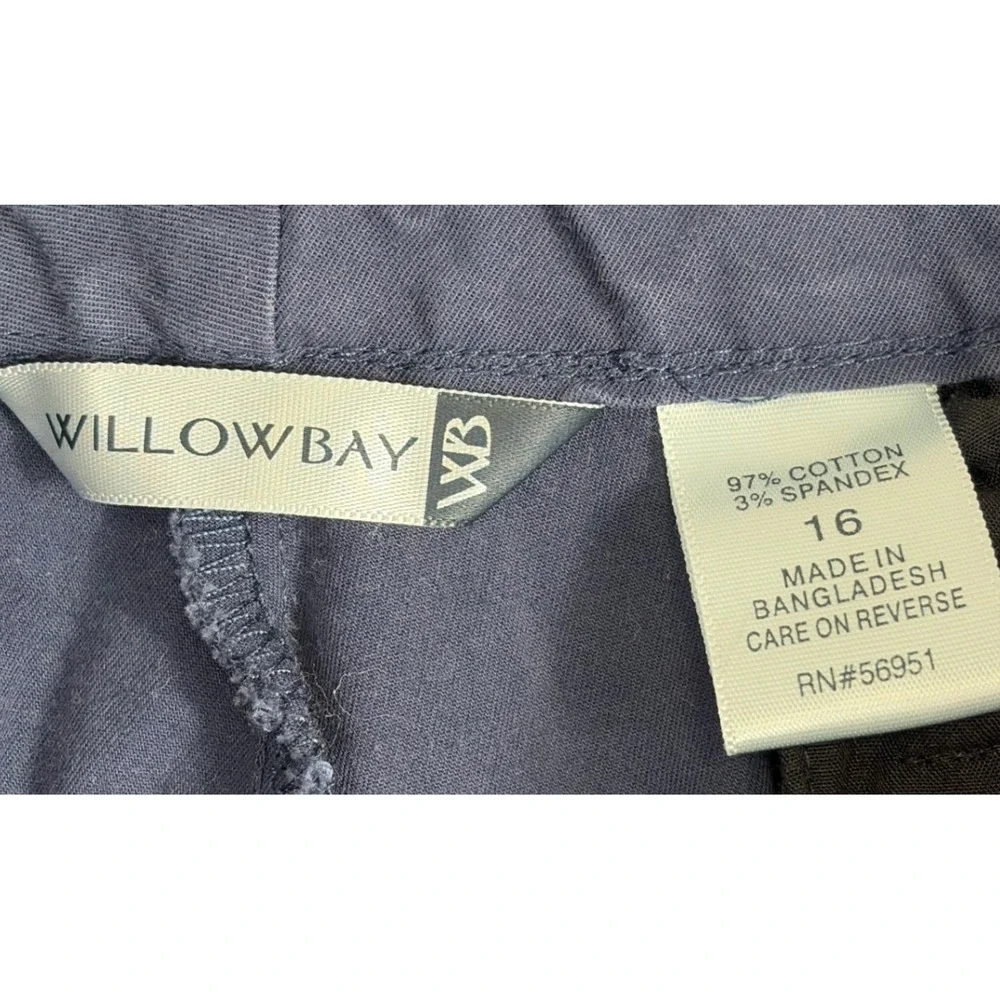 Preppy‎ Willow Bay Mens Navy Blue Chino Shorts Size 16 Cotton Blend Stretch Flat